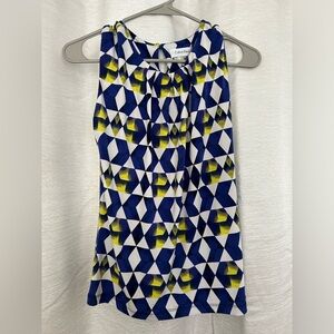 Calvin Klein patterned sleeveless blouse
